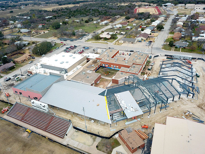 Goldthwaite high school, roof renovation in progress