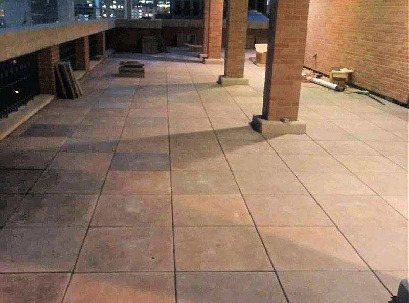 Concrete pavers on roof at Texas Trial Lawyers Association in Austin
