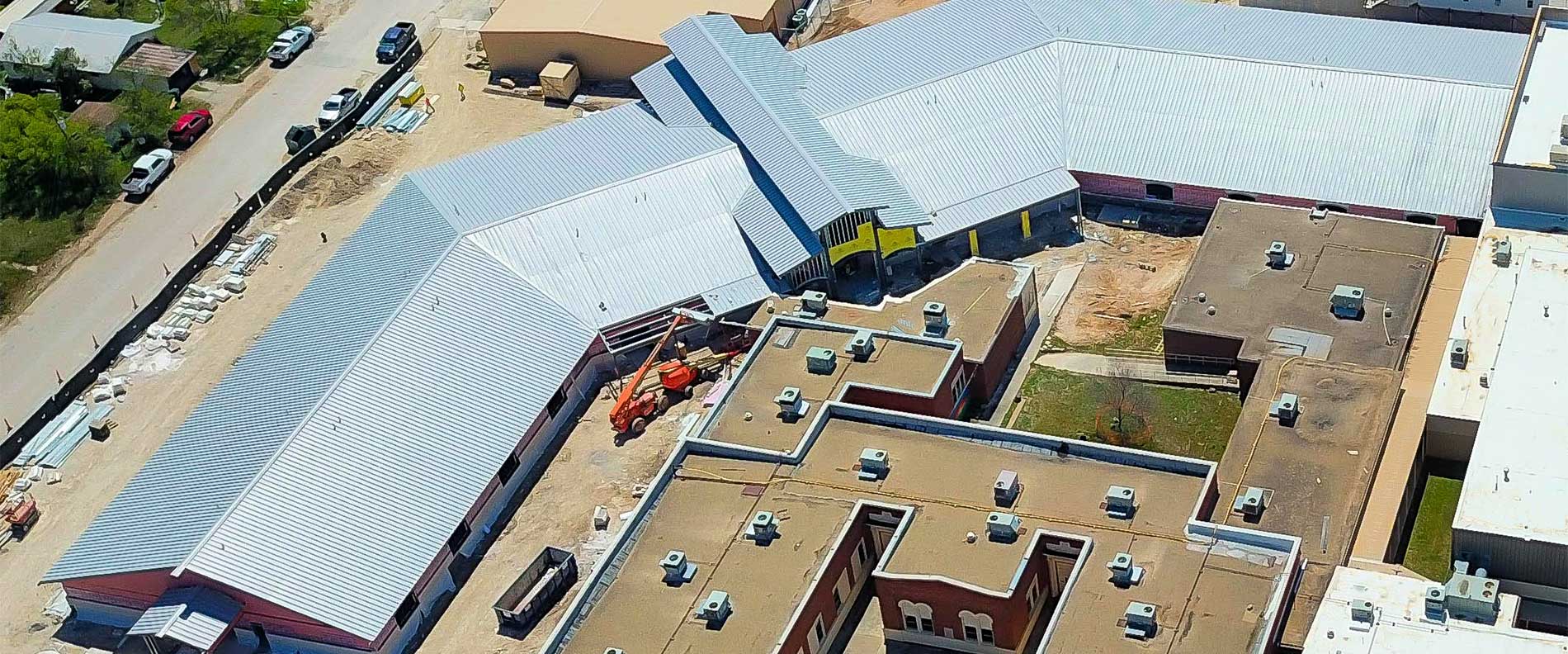 Goldthwaite School Metal Roof, JGA Roofing company texas